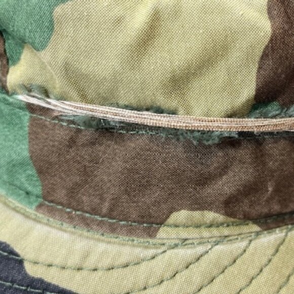 VTG US Army Military Cold Weather Patrol Ear Flap Cap Woodland Camo Pattern - Picture 12 of 12